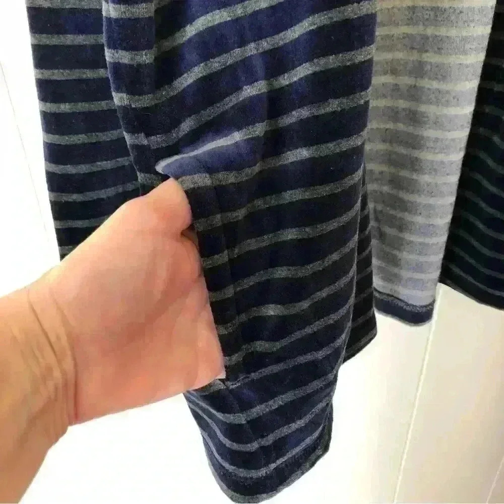 Talbots Open Front Striped Velvet Cotton Blend Ca… - image 5